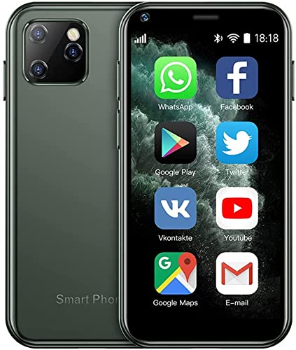 Hipipooo Kleines Mini-Telefon, entsperrtes 3G-Dual-SIM-Smartphone, 2,5-Zoll-1000-mAh-Android-8.1-Kindertelefon, 2 GB + 16 GB(XS11-Grün) von Hipipooo