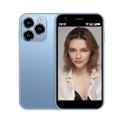 Hipipooo Mini-Smartphone, entsperrt, 4G-Handy, 3,0 Zoll, Dual-SIM, 2000 mAh Akku, 2 MP + 5 MP Kamera, Android 10.0 Quad-Core-Backup-Telefon(Blau,2G+16G) von Hipipooo