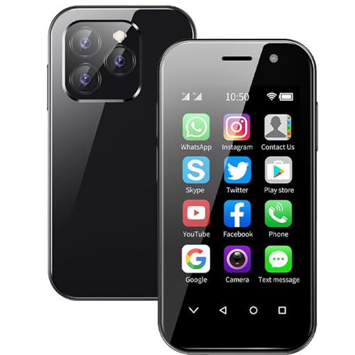 Hipipooo Mini-Smartphone, entsperrt, 4G-Handy, 3,0 Zoll, Dual-SIM, 2600 mAh Akku, 2 MP + 5 MP Kamera, Gesichtsentsperrung (2 GB + 16 GB) von Hipipooo