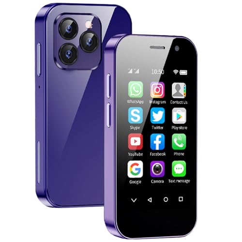 Hipipooo entsperrtes 4G entsperrtes Mini-Smartphone 3,0 Zoll, 2600 mAh Akku, 2 MP + 5 MP Kamera, Gesichtserkennung Backup-Telefon (3 GB + 32 GB) von Hipipooo