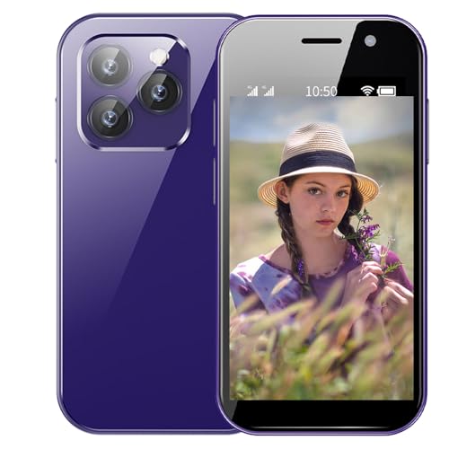 Hipipooo entsperrtes 4G entsperrtes Mini-Smartphone 3,0 Zoll, 2600 mAh Akku, 2 MP + 5 MP Kamera, Gesichtserkennung Backup-Telefon (3 GB + 32 GB) von Hipipooo