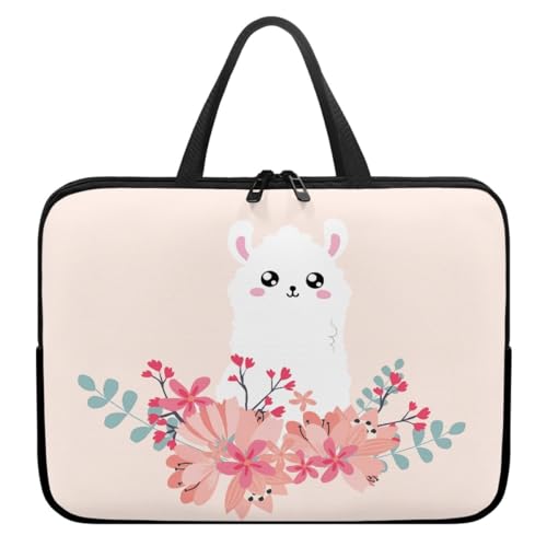 Hiseng 3D Alpaka Laptop-Taschen Laptoptasche 10-17 Zoll Laptop-Tasche Laptop Tasche Business Büro Arbeit Computertasche, Schlanke Notebook Tasche für Herren & Frauen (10",Rosa 2) von Hiseng