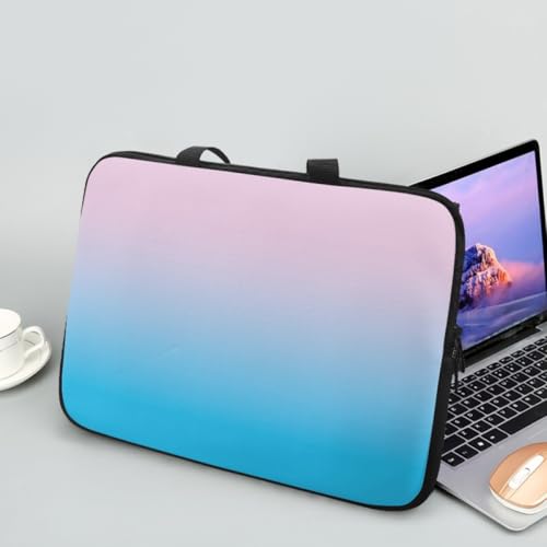 Hiseng Laptop-Taschen Laptoptasche 10-17 Zoll, Laptop-Tasche Laptop Tasche Business Büro Arbeit Computertasche, Schlanke Notebook Tasche für Herren & Frauen (12",Rosa Himmelblau Farbverlauf) von Hiseng