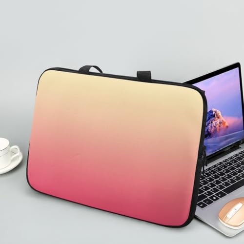 Hiseng Laptop-Taschen Laptoptasche 10-17 Zoll, Laptop-Tasche Laptop Tasche Business Büro Arbeit Computertasche, Schlanke Notebook Tasche für Herren & Frauen (15",Gelb Rosa Farbverlauf) von Hiseng