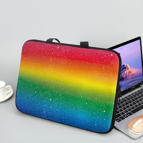 Hiseng Laptop-Taschen Laptoptasche 10-17 Zoll, Laptop-Tasche Laptop Tasche Business Büro Arbeit Computertasche, Schlanke Notebook Tasche für Herren & Frauen (17",Regenbogen Farbverlauf) von Hiseng