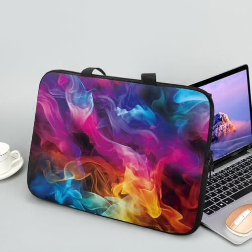 Hiseng Laptop-Taschen Laptoptasche 10-17 Zoll Laptop-Tasche Laptop Tasche Business Büro Arbeit Computertasche, 3D-Flamme Schlanke Notebook Tasche (13",Rosa Lila) von Hiseng