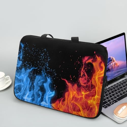 Hiseng Laptop-Taschen Laptoptasche 10-17 Zoll Laptop-Tasche Laptop Tasche Business Büro Arbeit Computertasche, 3D-Flamme Schlanke Notebook Tasche (13",Schwarz) von Hiseng