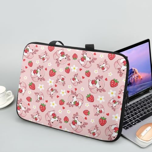 Hiseng Laptop-Taschen Laptoptasche 10-17 Zoll Laptop-Tasche Laptop Tasche Business Büro Arbeit Computertasche, Schlanke Notebook Tasche (17",Erdbeere) von Hiseng