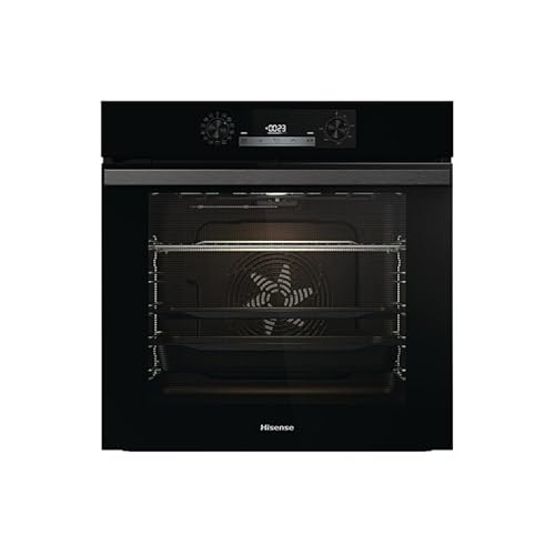 Hisense O65226ABS, elektrischer Einbauofen, Multifunktions-Heizlüfter mit Dampf, Fassungsvermögen XXL 77L, Wasserreinigung, 13 Kochfunktionen (Pizza 300°C und AirFry), Schwarz von Hisense