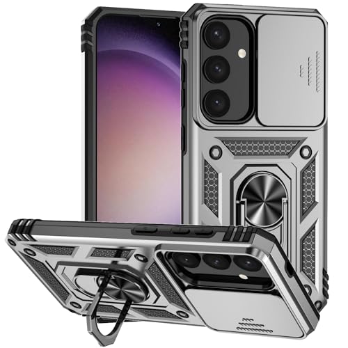 Hitaoyou für Samsung Galaxy S24 Hülle, Samsung S24 Fall mit Kameraabdeckung Kickstand Military Grade Stoßfeste Heavy Duty Schutz mit Magnetic Car Fall für Galaxy S24 6.2'' von Hitaoyou