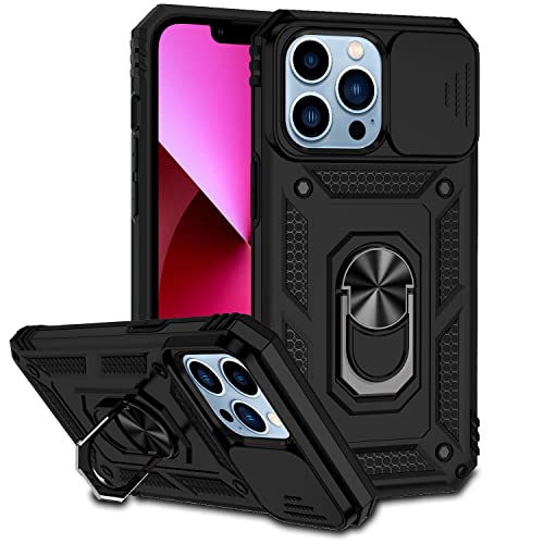 Hitaoyou iPhone 13 Pro Max Hülle, iPhone 13 Pro Max Hülle mit Kameraabdeckung & Ständer Militärqualität Stoßfest Heavy Duty Schutz mit magnetischer Autohalterung Handyhüllen für iPhone 13 Pro Max von Hitaoyou