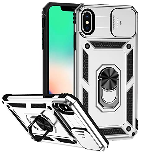 Hitaoyou iPhone XS Max Hülle, iPhone XS Max Hülle mit Kameraabdeckung & Ständer Militärqualität Stoßfest Heavy Duty Schützende Magnetische Hülle für iPhone XS Max 6,5 Zoll von Hitaoyou