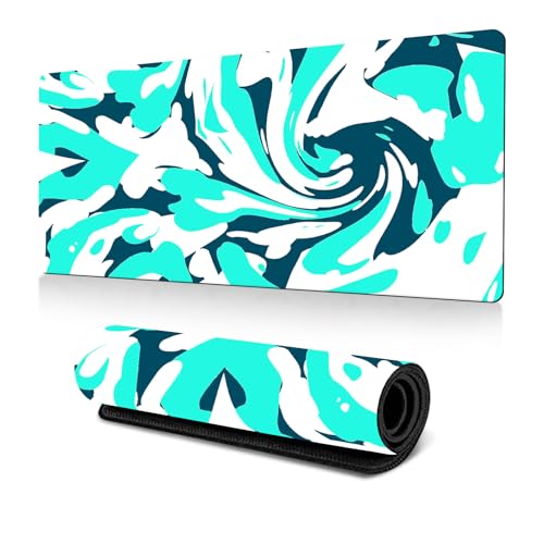 Hixingo 3D Mehrfarbiger Wirbel Mauspad XXL/XL/L, Gaming Mauspad, Mauspad mit Anti-Rutsch Gummiboden, Vernähte Kanten Mousepad, Mouse pad für Büro, Zuhause (700 * 300 * 3mm,Wirbel 7) von Hixingo