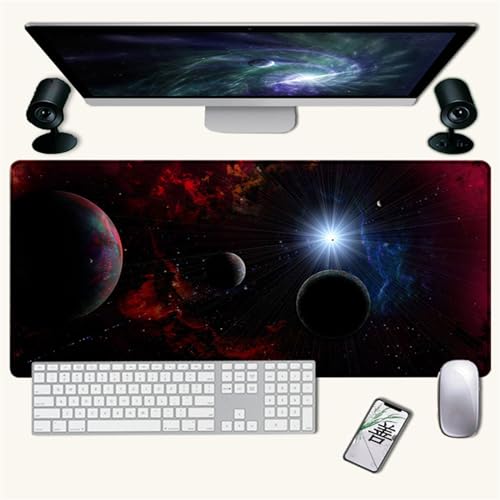 Hixingo 3D Universum Mauspad XXL/XL/L, Gaming Mauspad, Mauspad mit Anti-Rutsch Gummiboden, Vernähte Kanten Mousepad, Mouse pad für Büro, Zuhause (600x300x3mm,Planet) von Hixingo