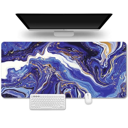 Hixingo Mauspad XXL/XL/L, Gaming Mauspad, Nordischer Marmorstil Mauspad mit Anti-Rutsch Gummiboden, Vernähte Kanten Mousepad, Mouse pad für Büro Zuhaus (Lila,700x300x3mm) von Hixingo