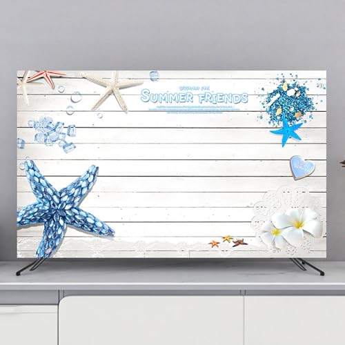 Hixingo TV Schutzhülle für Den, 32 bis 80 Zoll Hülle Bezug Staubschutz für Fernsehen Und Monitor TV-Abdeckung mit Moderne Druck Fernsehschutz Für Zuhause Innenbereich (80"(188x110cm),Sommer) von Hixingo