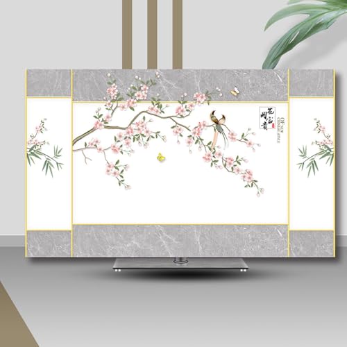 Hixingo TV Schutzhülle für Den, Chinesischer Stil Hülle Bezug Staubschutz für Fernsehen Und Monitor TV-Abdeckung, 32 bis 80 Zoll Fernsehschutz Für Zuhause Innenbereich (45-48 Zoll,Pfirsich) von Hixingo