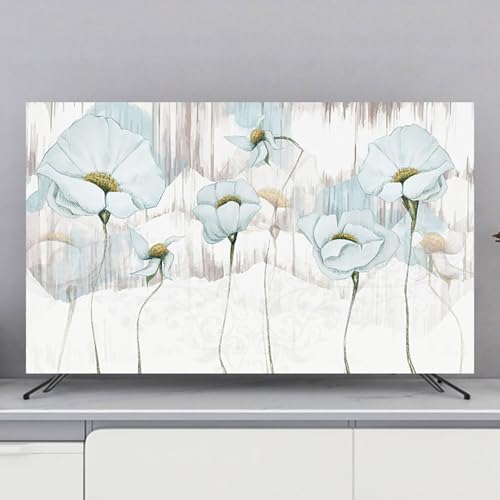 Hixingo TV Schutzhülle für Den, Florid Drucken Hülle Bezug Staubschutz für Fernsehen Und Monitor TV-Abdeckung, 32 bis 80 Zoll Fernsehschutz Für Zuhause Innenbereich (40-43"(102x65cm),Hellblau) von Hixingo