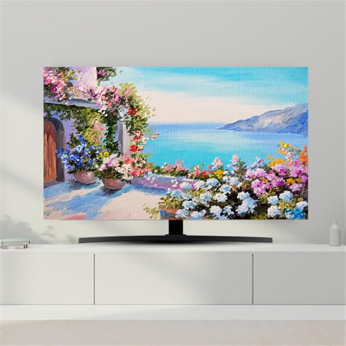 Hixingo TV Schutzhülle für Den, Hülle Bezug Staubschutz für Fernsehen Und Monitor, TV-Abdeckung mit Malerei Drucken, Fernsehschutz Für Zuhause Innenbereich 32 bis 80 Zoll (65",Garten) von Hixingo