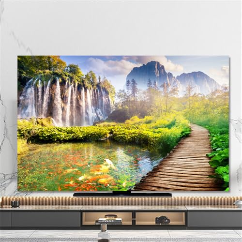 Hixingo TV Schutzhülle für Den, Hülle Bezug Staubschutz für Fernsehen Und Monitor, TV-Abdeckung mit Wald Drucken, Fernsehschutz Für Zuhause Innenbereich 32 bis 80 Zoll (45-48",Parks) von Hixingo