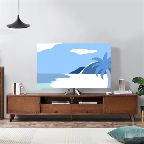 Hixingo TV Staubschutz Schutzhülle für Fernsehen und Monitor, Modern 3D Strand-Muster Elastische TV-Abdeckung, Zuhause Innenbereich Fernsehschutz für 32 bis 75 Zoll Bildschirm (47-50″ TV,Bunt 7) von Hixingo