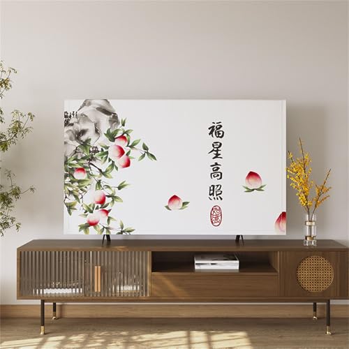 Hixingo TV Staubschutzhülle, Chinesisch Stil TV Abdeckung Staubschutzhülle TV Abdeckung Schutzhülle Fernseher Fernsehabdeckung TV Schutzhülle Universal (37inch,Rosa Pfirsich) von Hixingo