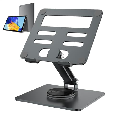 Adjustable Tablet Stand, Desktop Stand Dock Holder, Degree Rotating Portable Monitor Stand, Non Slip Foldable Aluminum Tablet Mount, 360° Rotating Portable Holder, Easy to Use, Portable for Phones von Hjatirace