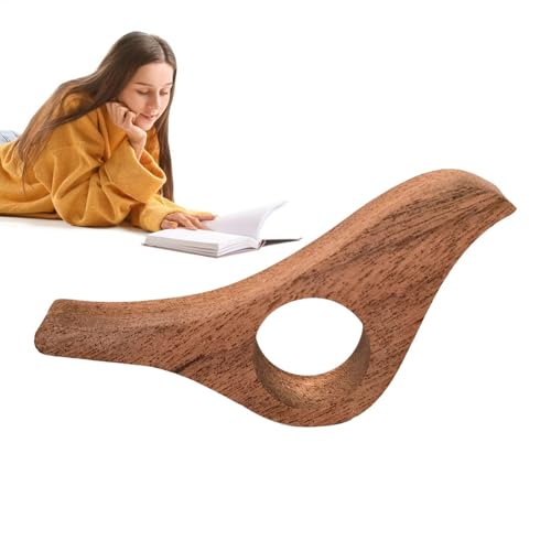 Daumen-Lesezeichen aus Holz, Vogelform, glatter Holzbuch-Seitenhalter, Daumenring, Lesebuch-Assistent, neuartiges Holzbuchzubehör, ein Fingerring, einfach zu bedienen, tragbar für Buchliebhaber von Hjatirace