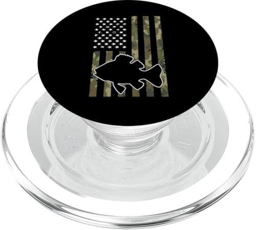 Camo Amerikanische Flagge Crappie Angeln 4. Juli PopSockets PopGrip für MagSafe von Hobby/Fishing