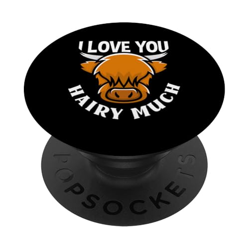 Ich Liebe Dich Sehr Highland Cow Haarig PopSockets mit austauschbarem PopGrip von Hochlandkuh Bauern Züchter Hochlandrind Bekleidung