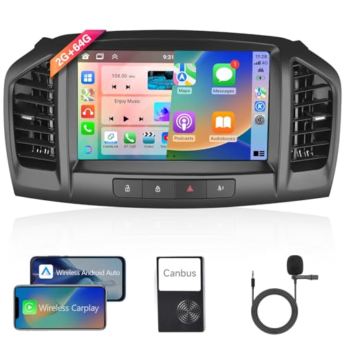 【8 Kern 4+64G】 Hodozzy Carplay Autoradio für Opel Insignia 2008-2013/Buick Regal 2009-2013, 9 Zoll Touchscreen Android Autoradio mit Android Auto/WiFi/GPS/RDS/FM/Bluetooth/DSP von Hodozzy