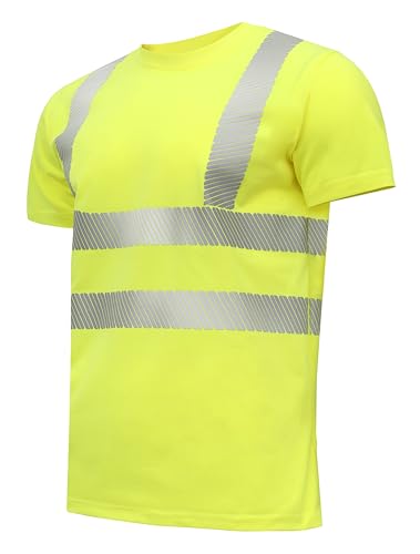 Högert Technik - JURAL II Warnschutz Polycotton-T-Shirt gelb 2XL (56) | Warnweste Reflektierend Warnweste Atmungsaktiv Leicht Kurzarmshirt Kurzarm Arbeitskleidung Sichtbarkeit Hemden von Högert Technik