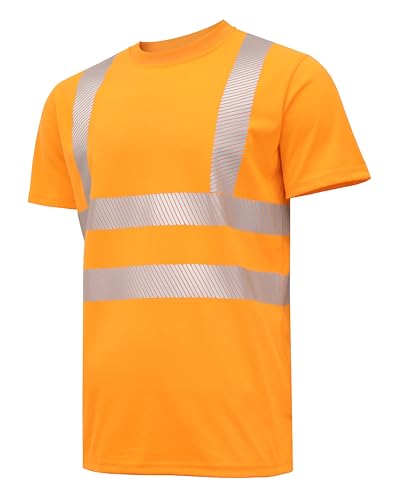 Högert Technik - JURAL II Warnschutz-T-Shirt aus Polycotton | orange 2XL (56) | Warnweste Reflektierend Warnweste Atmungsaktiv Leicht Kurzarmshirt Kurzarm Arbeitskleidung Sichtbarkeit Hemden von Högert Technik