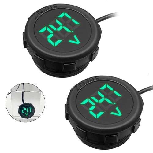 Hoembpn 2Pcs DC 4V-100V Digitales LED Voltmeter Anzeige Automotive Wasserdichte Spannungsanzeige Batteriespannungsprüfer für Motorrad, Boote, LKWs, Wohnwagen und Schiffe(Grün) von Hoembpn