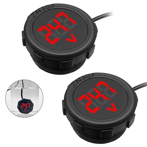 Hoembpn 2Pcs DC 4V-100V Digitales LED Voltmeter Anzeige Automotive Wasserdichte Spannungsanzeige Batteriespannungsprüfer für Motorrad, Boote, LKWs, Wohnwagen und Schiffe(Rot) von Hoembpn