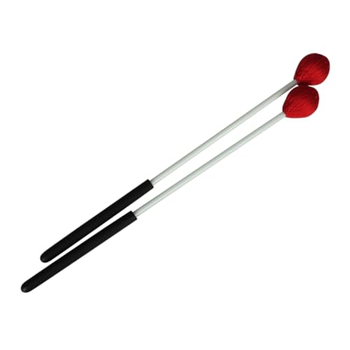 Hoement 1 Paar Garnschlägel für Marimba Klaviatur Snare-Drum-Kit Glockenspiel Marimba Kordelquasten für Jalousien Keyboard-Marimba Sousaphon Marimba-Sticks Marimbaschlägel rot von Hoement