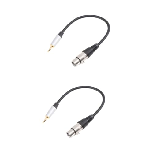 Hoement 2St Verstärker-Audiokabel Audiokabel für Mikrofon und Lautsprecher Hochwertiges Audiokabel Mikrofonkabel Stereo-Audio-Adapter von Stecker auf Buchse Lautsprecher-Audiokabel Black von Hoement