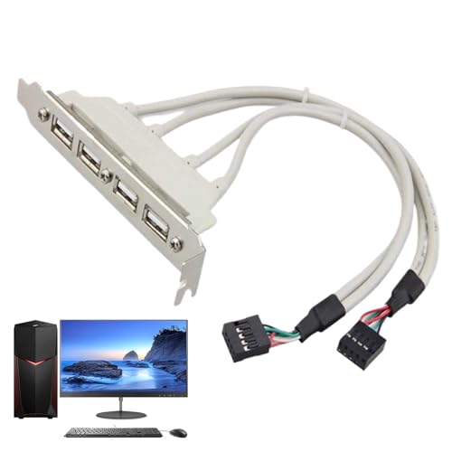 Hogvinnatil 4 Ports USB 2.0 Port Slot Plate Adapter Panel, Motherboard USB -Erweiterung | 4 Port Motherboard Header Panel Mount Kabel | Multi-Grenz-Expansion für Hochgeschwindigkeitsverbindung, 30 cm von Hogvinnatil