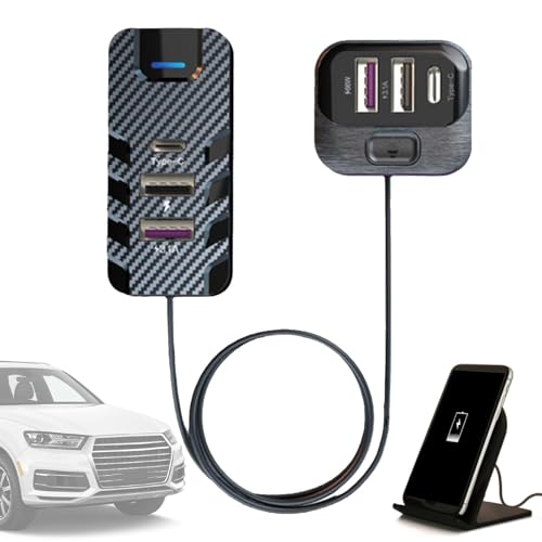 Hogvinnatil Schnelles Autoladegerät, Autoladegerät Schnellladung,Schnelllade-Autoladegerät | Multi-Port-Schnellladegerät-Adapter, DC 12V-24V USB-Handy-Autoladegerät von Hogvinnatil