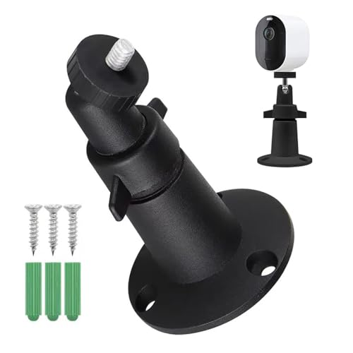 2 Pack Verstellbare Metall Wandhalterung Kompatibel mit Arlo Pro/2/3/4/Arlo Ultra 2/Arlo GO/Arlo Essential/Arlo Light/für Wyze Cam Outdoor/Pan 360 Grad verstellbare Halterung für Kamera (Schwarz) von Hoibon