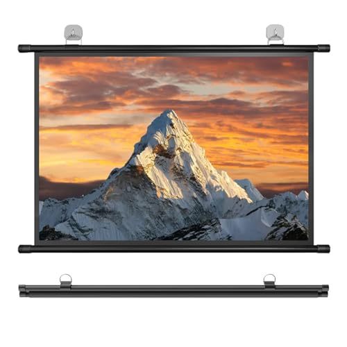 60 Zoll 72 Zoll Rollo-Leinwand, Format 16:9/4:3 HD 4K Manueller Pull-Down Leinwand Beamer, Projektor-Leinwand, Beamer-Leinwand für Büro-Präsentationen Oder Ihr Heimkino(4:3,60in) von Hoiweqr