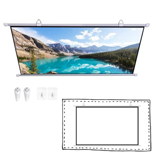 Beamer Leinwand 30 40 50 60 72 Zoll, 16:9/4:3 HD Projektor Leinwand Tragbare Outdoor Movie Leinwand Projektion Indoor Für Heimkino, Wandmontierte 4K-HD Projektionsleinwand(White 16:9,72in) von Hoiweqr