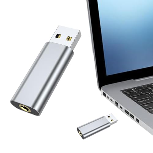 Holdes Externe Soundkarte, 3,5-mm-USB-Kopfhöreradapter Plug and Play, Universelle Soundkarte, treiberfreies USB-Audio-Interface, tragbares USB-Audio für Laptop, Desktop, PC von Holdes