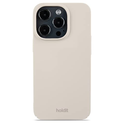 holdit Slim Case iPhone 14 Pro - 1mm Ultra Thin - Hard Case in Recycled Polycarbonate - Light Beige von holdit