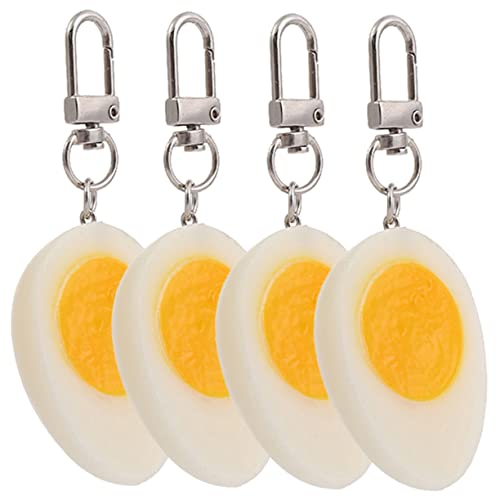 Holibanna 4 Stück Gekochtes Ei Schlüsselanhänger babyshowergeschenk lustige schlüsselanhänger Boiled Egg Schlüsselanhänger Eiermacher Eierkartons Schlüsselbund gekochtes Ei zum Aufhängen PVC von Holibanna