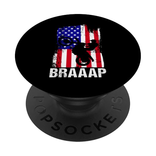 Braaap USA Amerikanische Flagge Motocross Dirt Bike PopSockets Klebender PopGrip von Holiday/4th of July