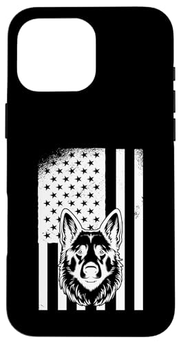 Patriotischer Deutscher Schäferhund, amerikanische Flagge, 4. Juli Schäferhund Hülle für iPhone 16 Pro Max von Holiday/4th of July