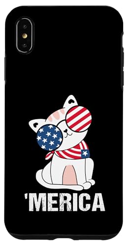 USA 'Merica Cat 4. Juli Funny Patriotic Hülle für iPhone XS Max von Holiday/4th of July