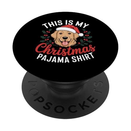 Christmas Golden Retriever Dog This Is My Christmas Pyjama PopSockets Klebender PopGrip von Holiday 365