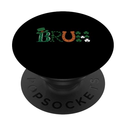 Patrick's Day BRU Lucky Hufeisen Kleeblatt Irland Irisch PopSockets Klebender PopGrip von Holiday 365